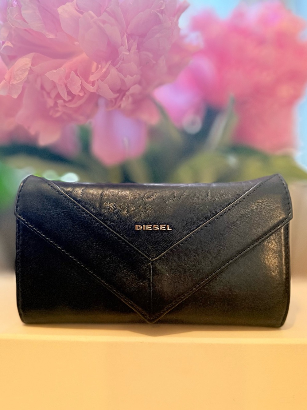 Vintage Diesel leather wallet clutch